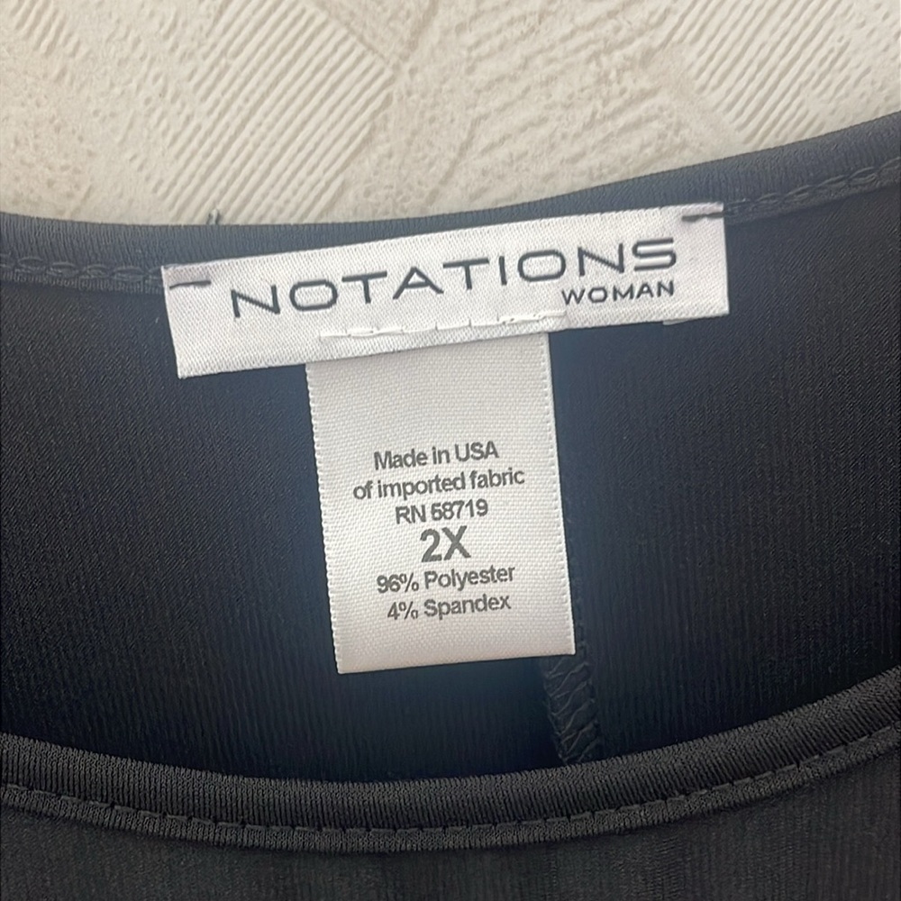 ❤️ 🆕 NOTATIONS Black Women's Blouse Size 2X - Picture 4 of 4